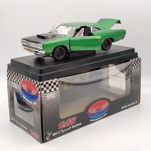 1:18 SUPERCAR Plymouth Roadrunner 1969 1/2 440 6BBLDiecast Model Car Limited Edition Collection Auto Toys Green Christmas gifts