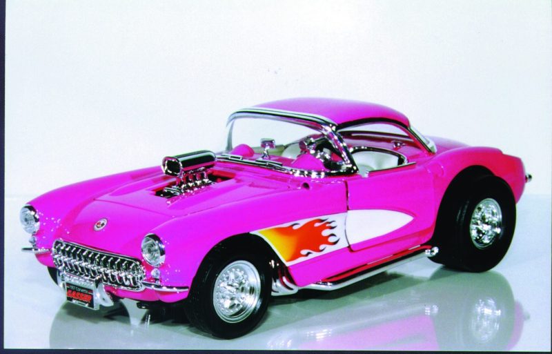 Yatming 57 Chevy Corvette Gasser pink also in black